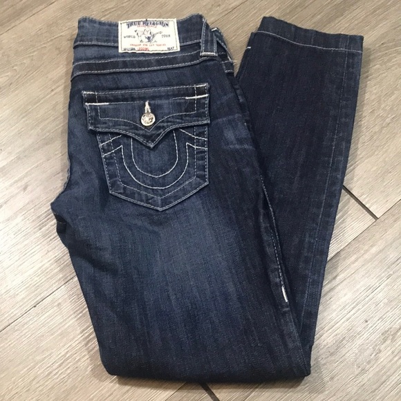 True Religion “Jeggings” Medium Wash Flap Pocket Ankle Stretch Jeans size 25 - Picture 1 of 14